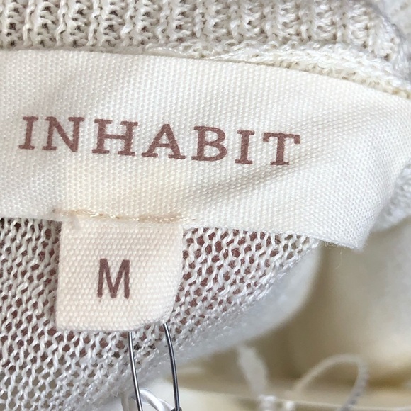 INHABIT cream linen crew neck light weight sweater - Picture 11 of 15